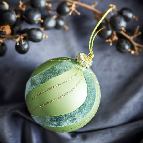 Vánoční ozdoba Sunita Green Glass – set 2 ks