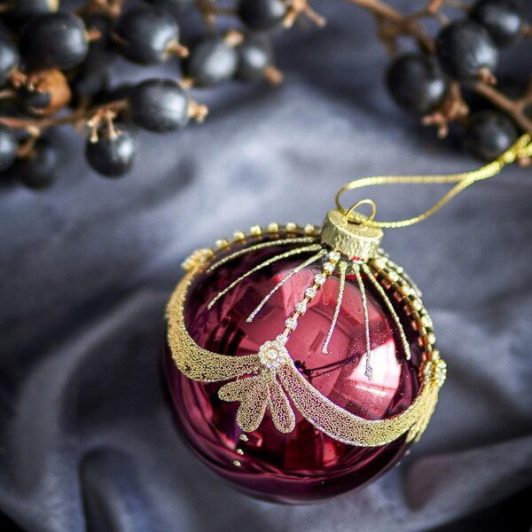 Vánoční ozdoba Suman Red Glass – set 2 ks