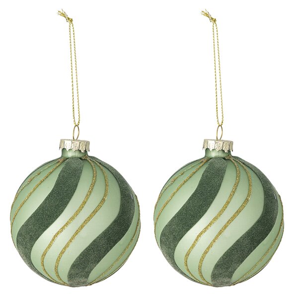 Vánoční ozdoba Sunita Green Glass – set 2 ks