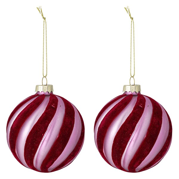 Vánoční ozdoba Sayla Red Glass – set 2 ks