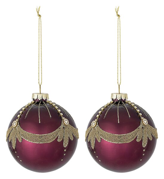 Vánoční ozdoba Suman Red Glass – set 2 ks