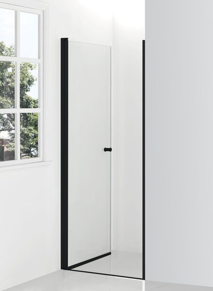 Hagser Gabi sprchové dveře 80 cm sklopné černá matný/průhledné sklo HGR22000021