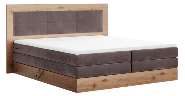 KONDELA Boxspringová postel 160x200, hnědá, RENIZE NEW