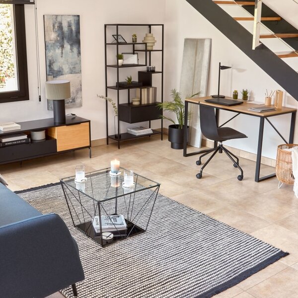 Černý kovový regál Kave Home Shantay 168 x 80 cm