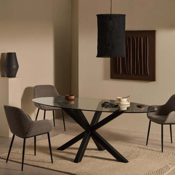 Černé lněné stínidlo Kave Home Mariela II. 40 cm