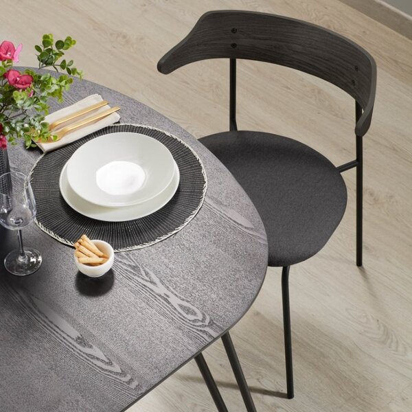 Černý jasanový rozkládací stůl Kave Home Milian 170-320x100 cm