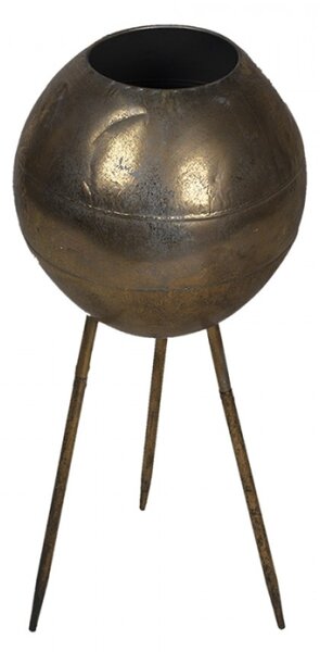 Zlatý dekorativní obal na květiny na 3 nohách – 27x66 cm