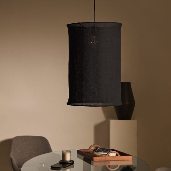 Černé lněné stínidlo Kave Home Mariela II. 40 cm
