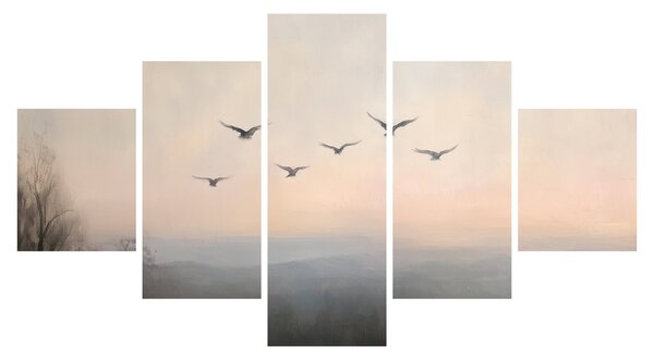 Obraz - Hejno ptáků (125x70 cm)