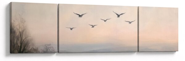 Obraz - Hejno ptáků (170x50 cm)
