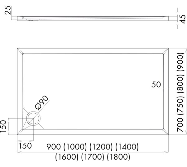 Oltens Superior obdélníková sprchová vanička 120x70 cm bílá 15001000