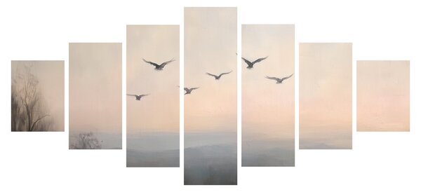 Obraz - Hejno ptáků (210x100 cm)