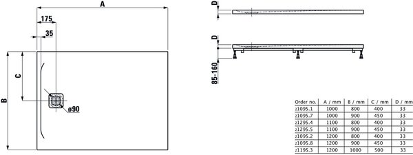 Laufen Pro obdélníková sprchová vanička 100x80 cm bílá H2109510000001