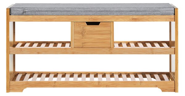 Sobuy Fsr75-N Lavice Na Boty Šatní Lavice Bambusová 91X45X34Cm