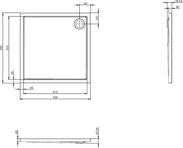 Roca Malaga čtvercová sprchová vanička 90x90 cm bílá A276255000