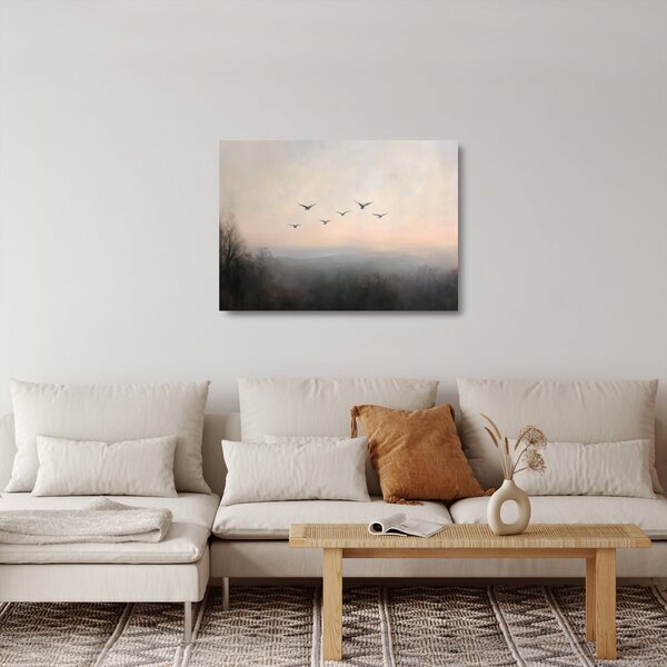 Skleněný obraz - Hejno ptáků (70x50 cm)