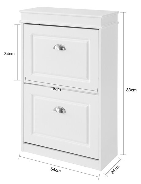 Sobuy Fsr78-W Botník Komoda Na Boty Bílá 54X83X24Cm