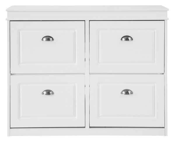 Sobuy Fsr79-W Lavice Se 4 Zásuvkami Botník Lavička Na Boty Bílá 105X83X24Cm