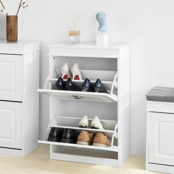 Sobuy Fsr78-W Botník Komoda Na Boty Bílá 54X83X24Cm