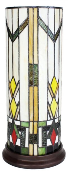 Válcová stolní lampa Tiffany – 18x40 cm
