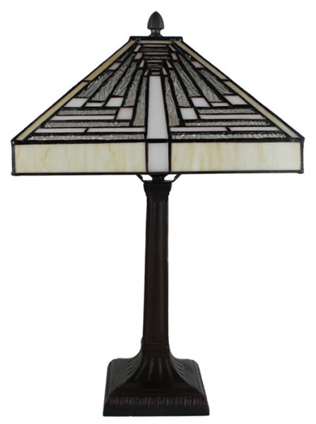 Pyramidová stolní lampa Tiffany Dina – 31x31x48 cm