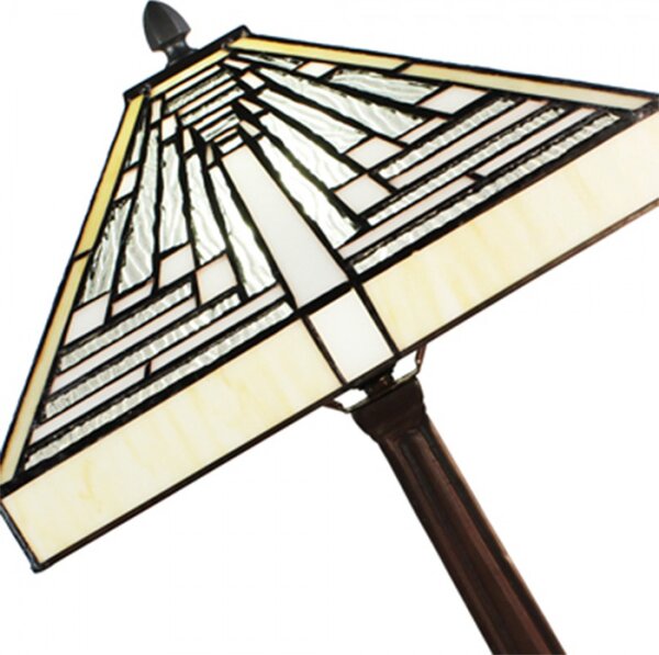 Pyramidová stolní lampa Tiffany Dina – 31x31x48 cm