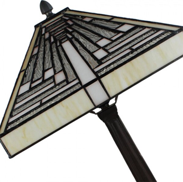 Pyramidová stolní lampa Tiffany Dina – 31x31x48 cm