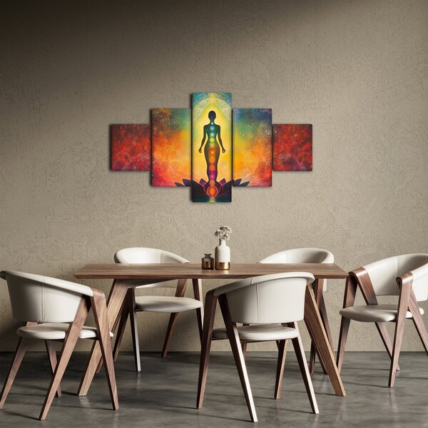 Obraz - Žena a čakry (125x70 cm)