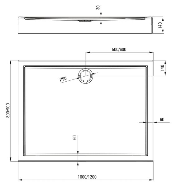 Deante Jasmin obdélníková sprchová vanička 100x80 cm bílá KGJ_046B