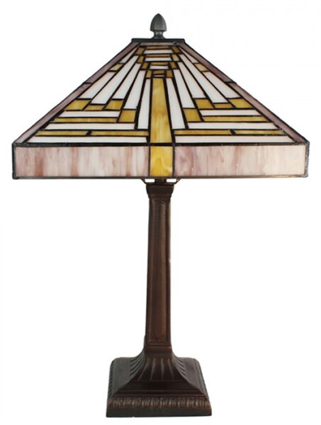 Pyramidová stolní lampa Tiffany – 31x31x48 cm