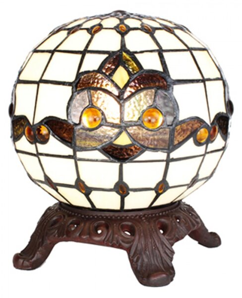 Stolní lampa Tiffany ve tvaru koule Menno – 20x25 cm