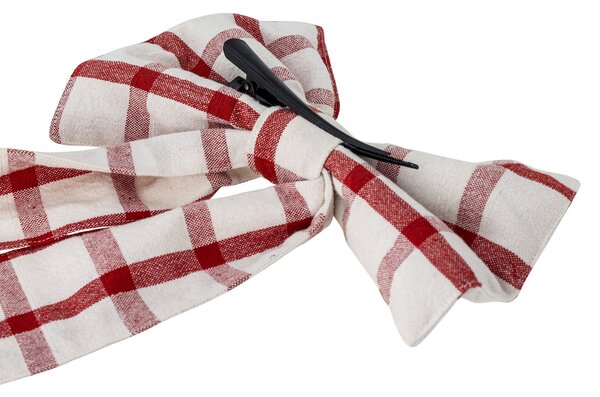 Dekorativní bavlněná mašle Ruby Checkered Red