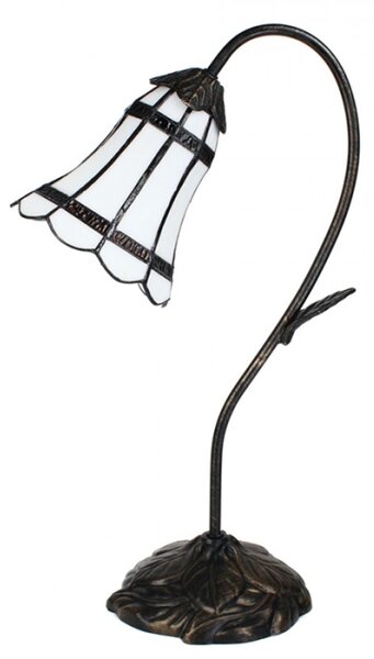 Stolní Tiffany lampa hnědé pruhy BrownLine – 30x17x48 cm