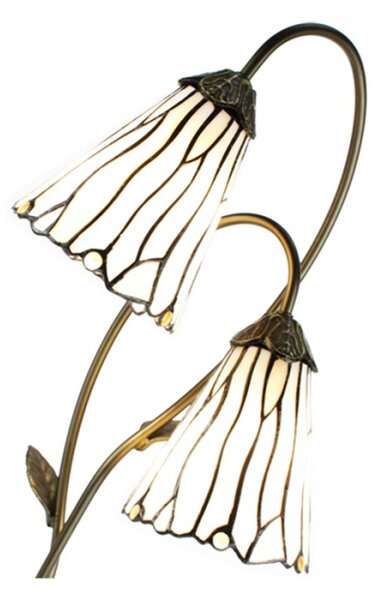 Stolní Tiffany lampa 2 stínidla hnědé kamínky BrownEye – 35x18x61 cm