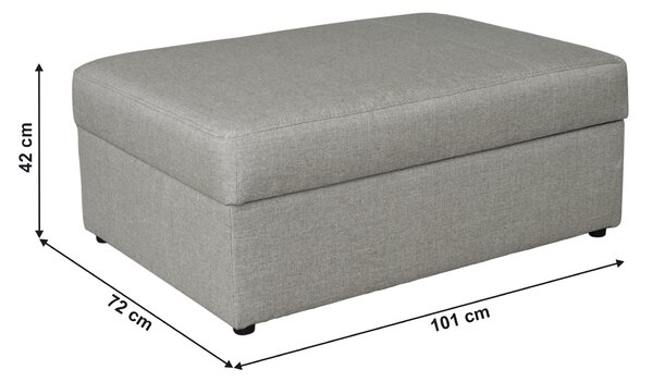 KONDELA Taburet s úložným prostorem, šedá, MONAKO