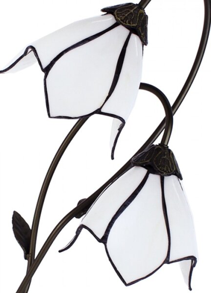 Bílá stolní lampa Tiffany Folwia White – 35x18x61 cm
