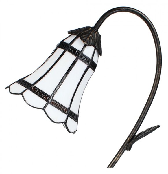 Stolní Tiffany lampa hnědé pruhy BrownLine – 30x17x48 cm