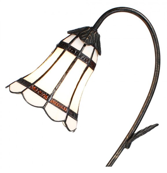 Stolní Tiffany lampa hnědé pruhy BrownLine – 30x17x48 cm