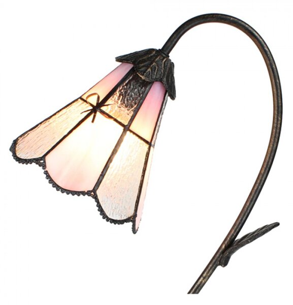 Stolní lampa Tiffany FlowerArc pink – 30x17x48 cm