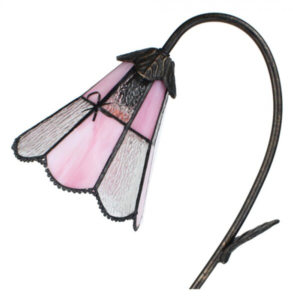 Stolní lampa Tiffany FlowerArc pink – 30x17x48 cm