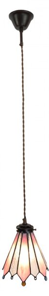 Závěsná lampa Tiffany Flowerbell pink – 18x15x115 cm