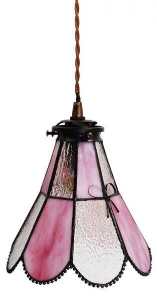 Závěsná lampa Tiffany FlowerArc pink – 18x15x115 cm