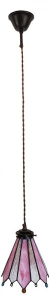 Závěsná lampa Tiffany Flowerbell pink – 18x15x115 cm