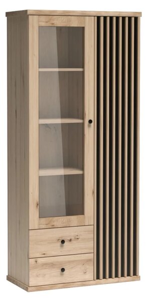 KONDELA Vitrína, dub artisan/černá, KOLI C-2