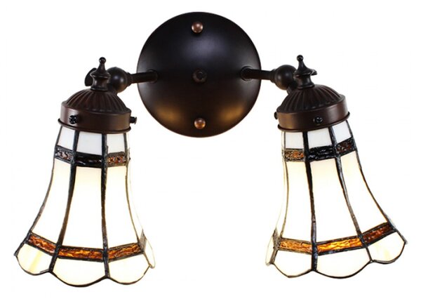 Nástěnná lampa Tiffany s bílými stínidly BrownLine – 30x23x23 cm
