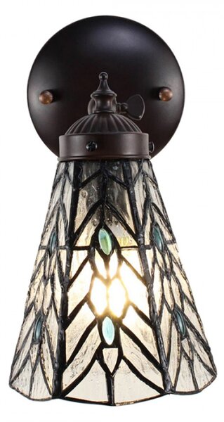 Nástěnná lampa Tiffany Oscar grey – 17x12x23 cm
