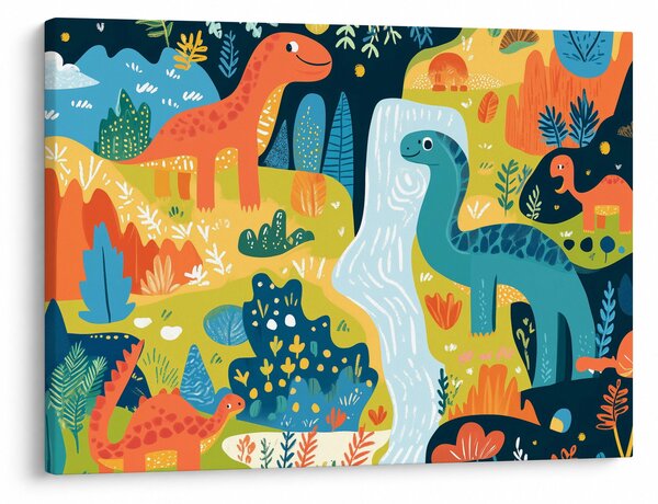 Obraz - Veselí dinosauři (70x50 cm)