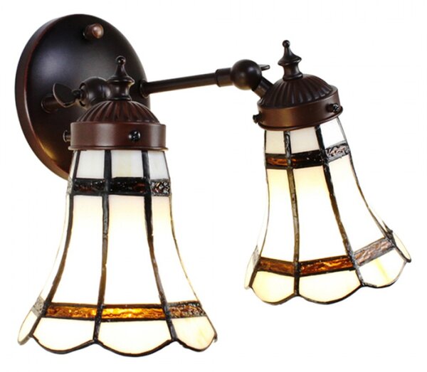 Nástěnná lampa Tiffany s bílými stínidly BrownLine – 30x23x23 cm