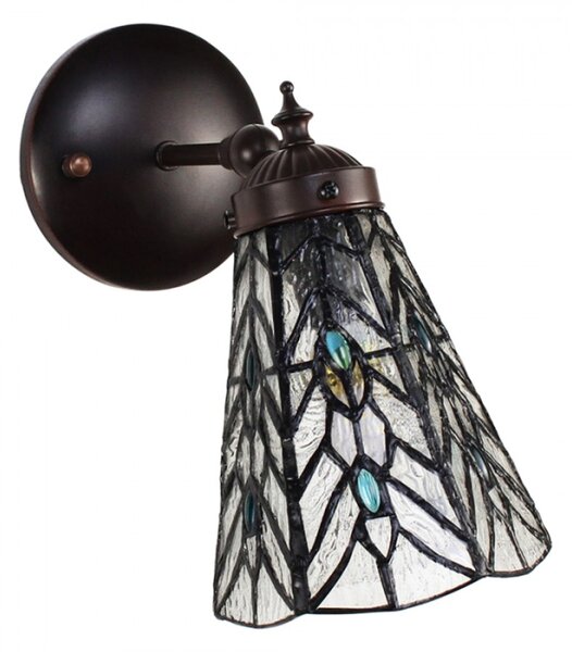 Nástěnná lampa Tiffany Oscar grey – 17x12x23 cm