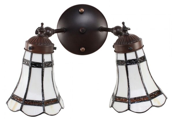 Nástěnná lampa Tiffany s bílými stínidly BrownLine – 30x23x23 cm